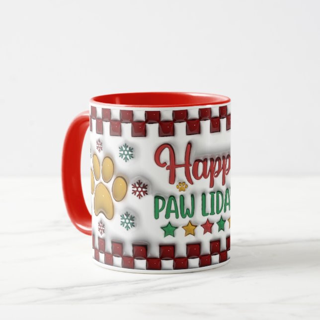 Fröhliche Pfotentage-Tasse Tasse (Vorderseite Links)