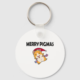 Fröhliche Pigmas-Gesichtsmaske Lustiges Weihnachte Schlüsselanhänger