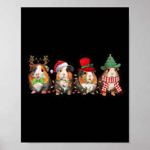 Fröhliche Pigmas lustiger Santa Meerschweinchen-Tr Poster