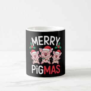 Fröhliche Pigmas Weihnachten Schwein Santa Hut Ste Kaffeetasse