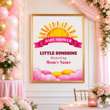 Fröhliche Pinke Kleine Sonnenschein-Baby-Party-Ein