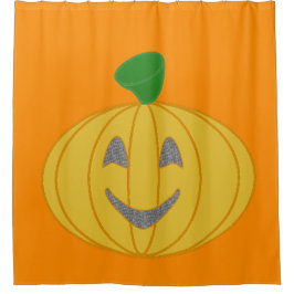 fröhliche Pumpkin Orange Duschvorhang