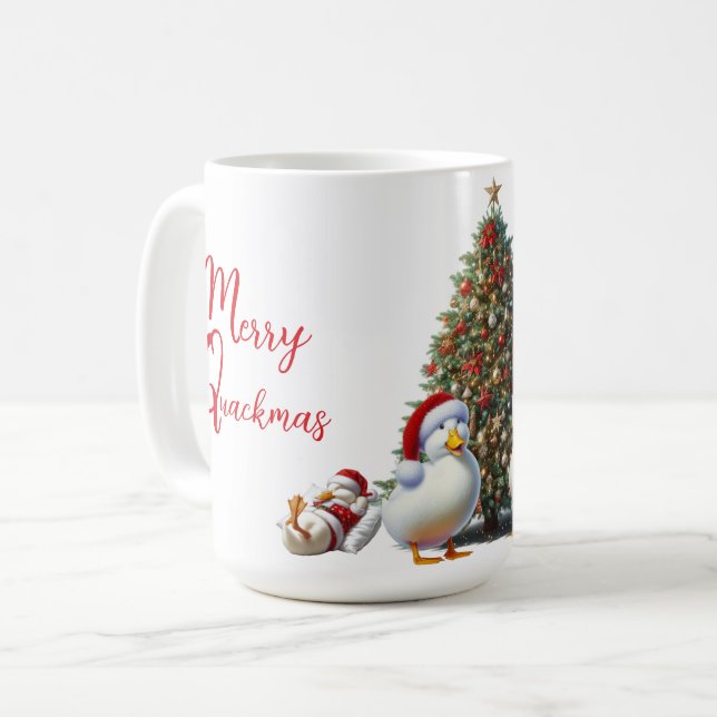 Fröhliche Quackmas Ente Kaffeetasse (Vorderseite Links)