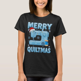 Fröhliche Quiltmas-Nähmaschine 4 T-Shirt