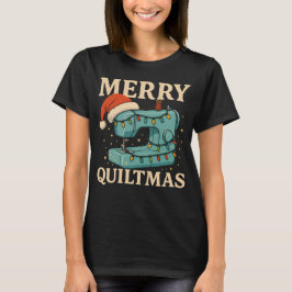 Fröhliche Quiltmas-Nähmaschine 5 T-Shirt