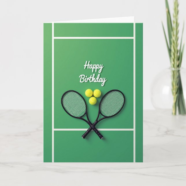 Fröhliche Racket Ball Karte (Vorderseite)