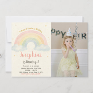 Fröhliche Rainbow zum Geburtstag Einladung