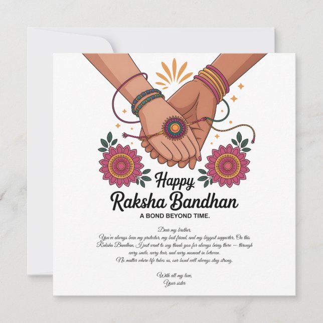 Fröhliche Raksha Bandhan-Flatcard (Vorderseite)