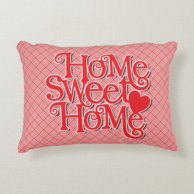 Fröhliche Red Zuhause Sweet Zuhause Throw Kissen (Vorderseite)