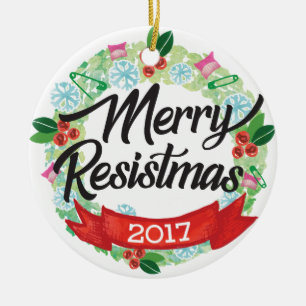 Fröhliche Resistmas Feiertags-Verzierung Keramikornament