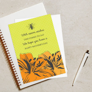 Fröhliche Retro-Biene & Blume Muttertagskarte Karte