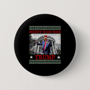 Fröhliche Rizzmas Trump Lustiger Humorvoller Trump Button