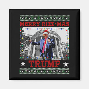 Fröhliche Rizzmas Trump Lustiger Humorvoller Trump Magnet