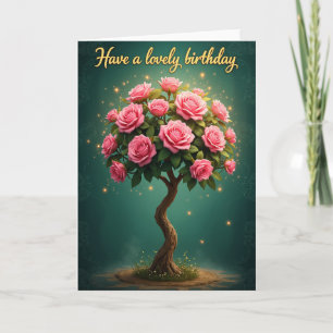 Fröhliche rosa Blütenkarte Karte