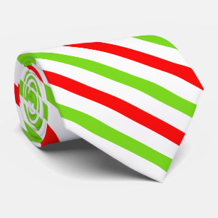 Fröhliche Rot-Weiß-Grüne Traditionelle Streifen Krawatte