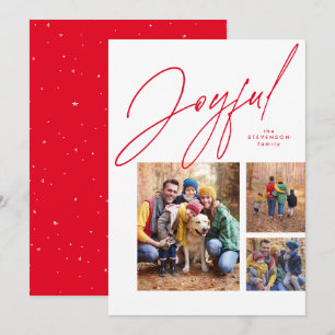Fröhliche rote drei Foto Familie Weihnachten
