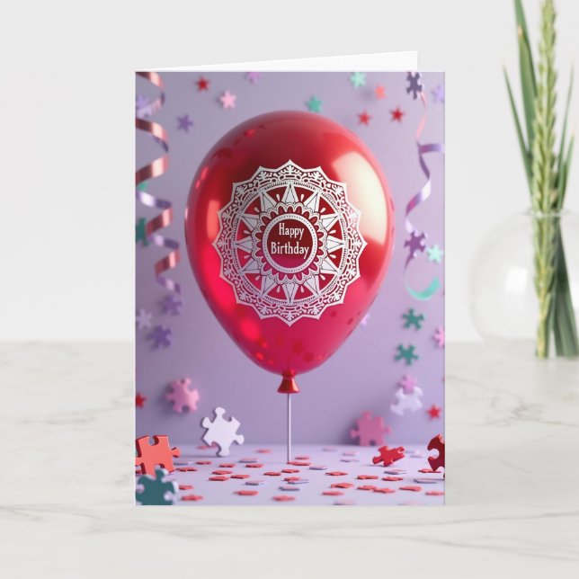 Fröhliche Ruby-Ballonkarte Karte (Vorderseite)