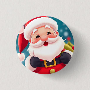 Fröhliche Santa-Claus-Illustration zum Feiern Button