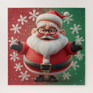 Fröhliche Santa-Schneeflocke Szene für festliche F