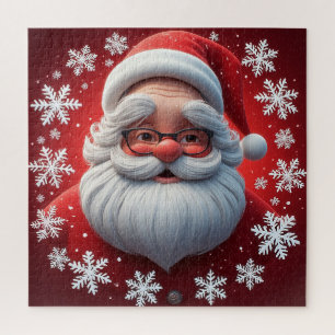Fröhliche Santa-Schneelandschaft für festliche Puz