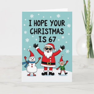 Fröhliche Santa und Elf 67 Karte