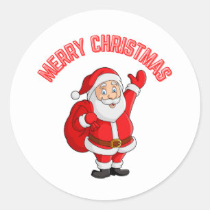 Fröhliche Santa Weihnachten Runder Aufkleber