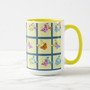 Fröhliche Schmetterlinge & Blumen Tasse