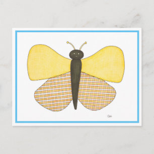 Fröhliche Schmetterlingspostkarte Postkarte