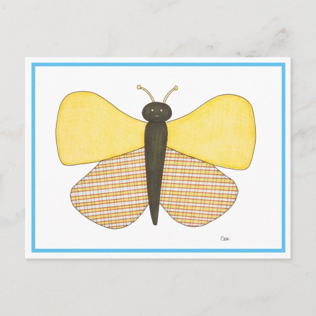Fröhliche Schmetterlingspostkarte Postkarte (Vorderseite)