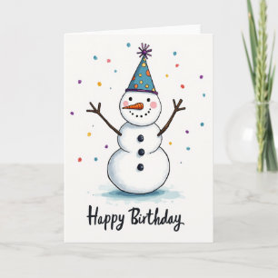 Fröhliche Schneebirthdaycard Karte