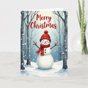 Fröhliche Schneemann-Weihnachtskarte Karte