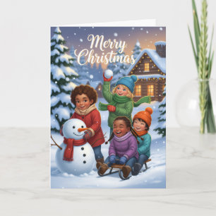 Fröhliche Schneetag-Freunde – Weihnachtskarte für Karte