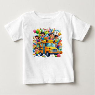 Fröhliche Schulfahrt: Schulbus-Abenteuer Baby T-shirt