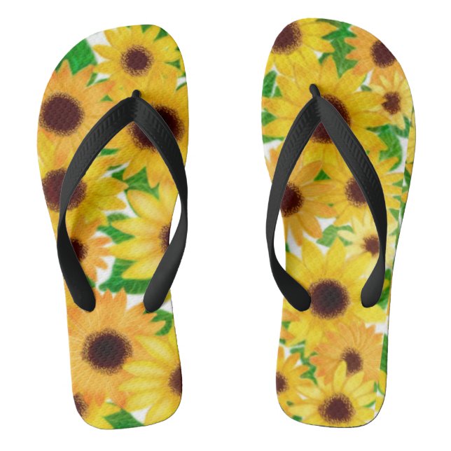 Fröhliche Schwebblumen Flip Flops (Fußbett)