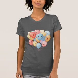 Fröhliche schwebende Ballongruppe Beschreibung: T-Shirt
