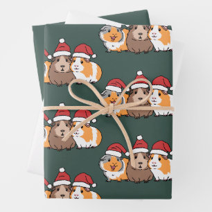 Fröhliche Schweinchen Meerschweinchen Weihnachten Geschenkpapier Set