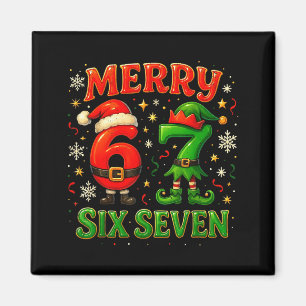 Fröhliche Sechs Sieben Lustiges Meme 67 Weihnachte Magnet