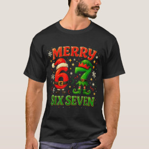 Fröhliche Sechs Sieben Lustiges Meme 67 Weihnachte T-Shirt