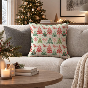Fröhliche Skandinavische Winter-Folk-Wurfkissen-Ku Kissen