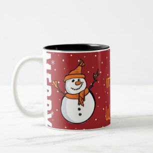 Fröhliche Snowman-Tasse - Winterwärme verteilen Zweifarbige Tasse