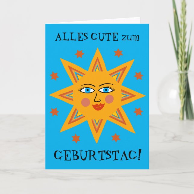 fröhliche Sonne GLÜCKLICH Alles Gute Geburtstag Karte (Vorderseite)