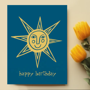 Fröhliche Sonne HAPPY BIRTHDAY CUSTOM Postkarte