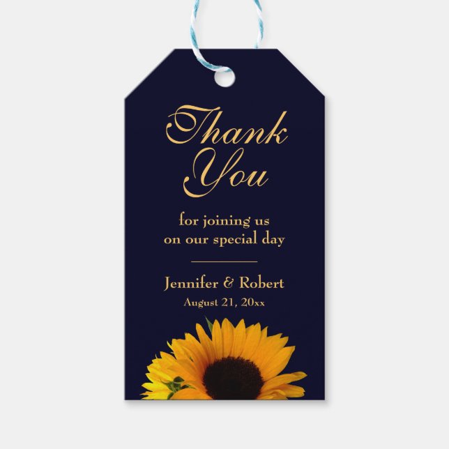 Fröhliche Sonnenblume Vielen Dank Geschenkanhänger (Vorderseite)