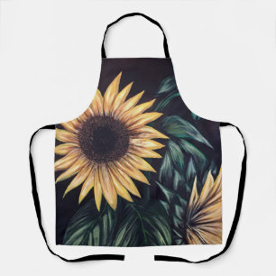 Fröhliche Sonnenblumenmalerei Florale Küche Garten Schürze