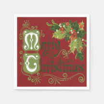 Fröhliche Sprigs von Holly im roten Hintergrund