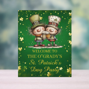 Fröhliche St. Patrick’s Day Party-Illustration Acrylschild