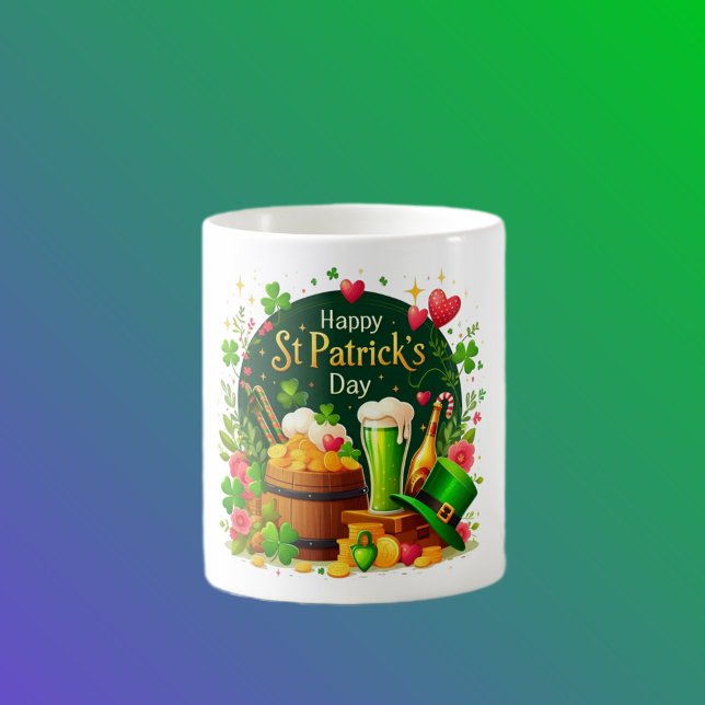 Fröhliche St. Patrick's Day Festliche Feier Kaffeetasse (Von Creator hochgeladen)