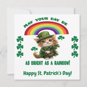 Fröhliche St. Patrick's Day Karte   Leprechaun-Kat