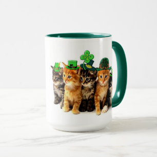 Fröhliche St. Patrick's Day Katzen Tasse