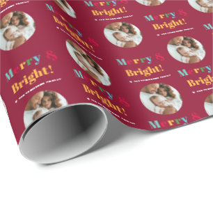 Fröhliche & strahlende benutzerdefinierte Familien Geschenkpapier